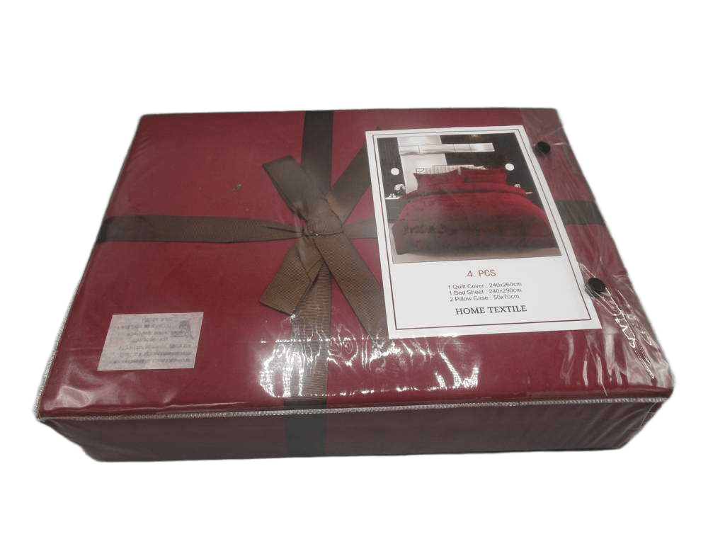 Quilt Cover 240x260, Bed Sheet 240x290, 2 Pillow Case 50x70, Bordeaux 1cl=