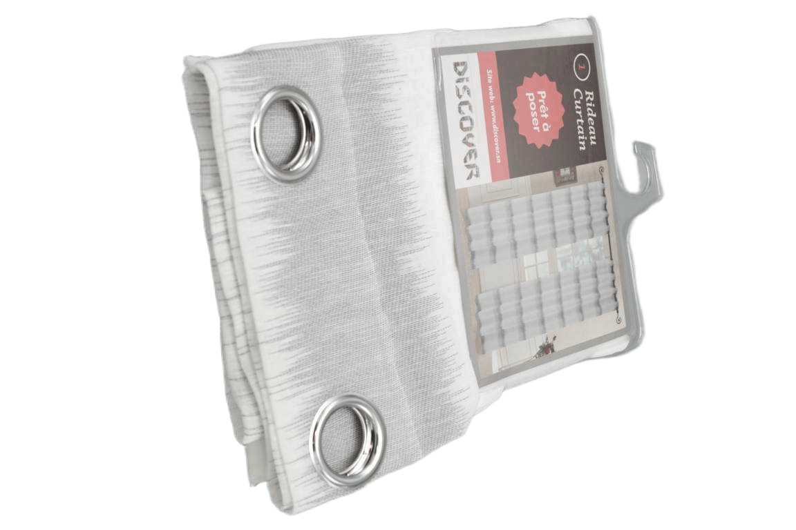 Curtain, 8 Rings Silver 140*270 1 Light Grey 1cl=