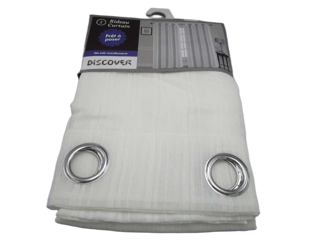 Curtain With 8 Round Rings Silver Brass 100% Polyester Gsm