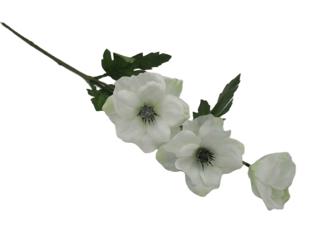 Artificial 69cm Single Frosted Anemone X 3 Heads
