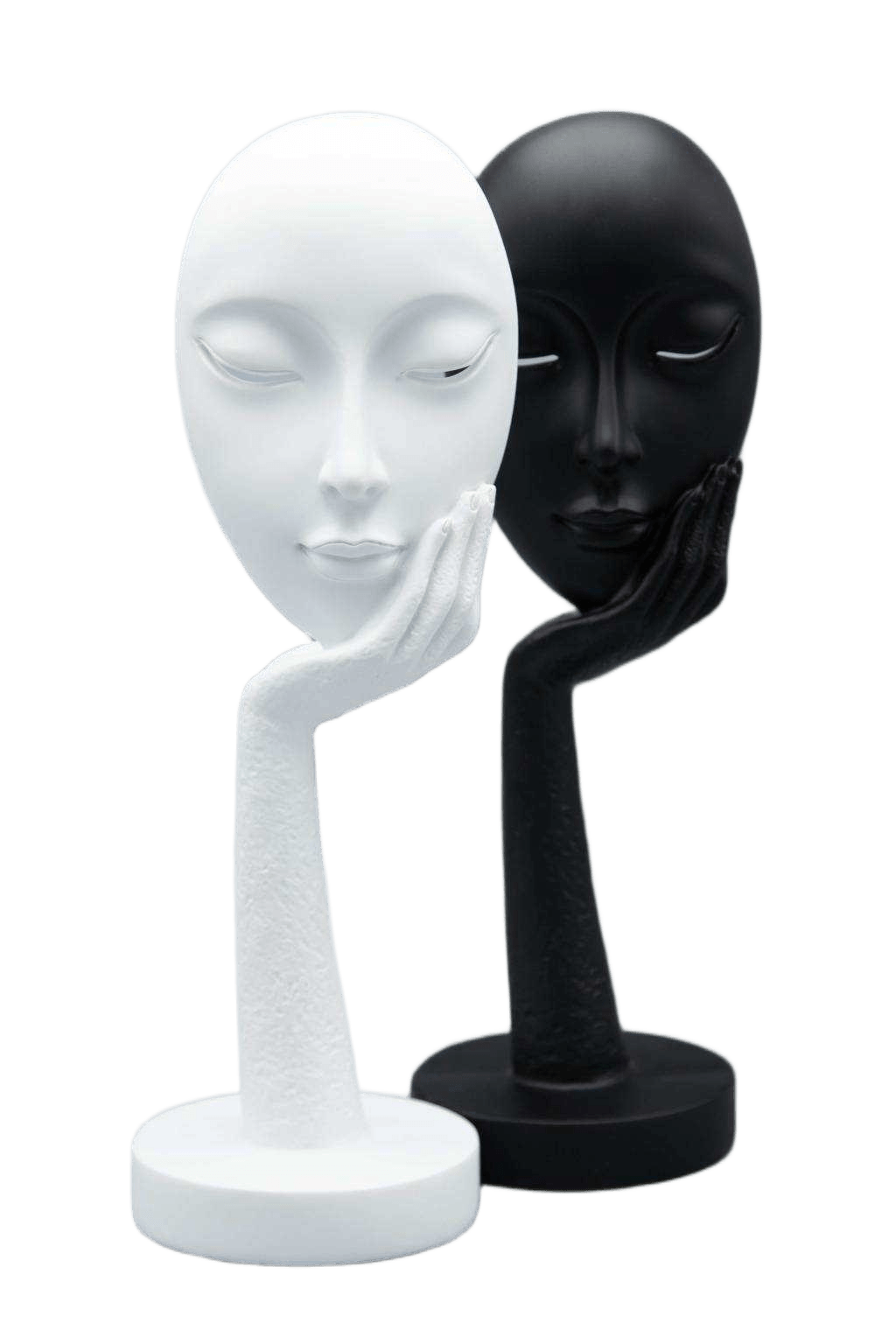 Mask Statue Ass Clr H38 Black White Matt