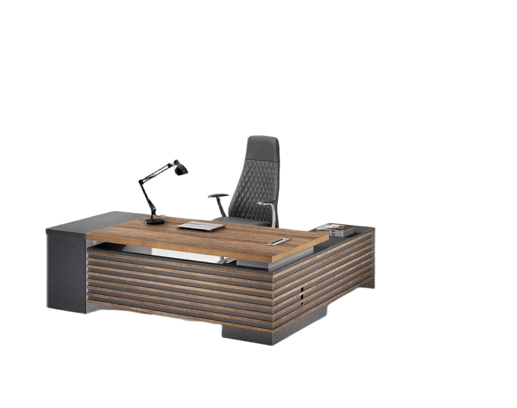 Executive Table Left Side 240x200x75 Cm M037 Golden Diamond-New Grey