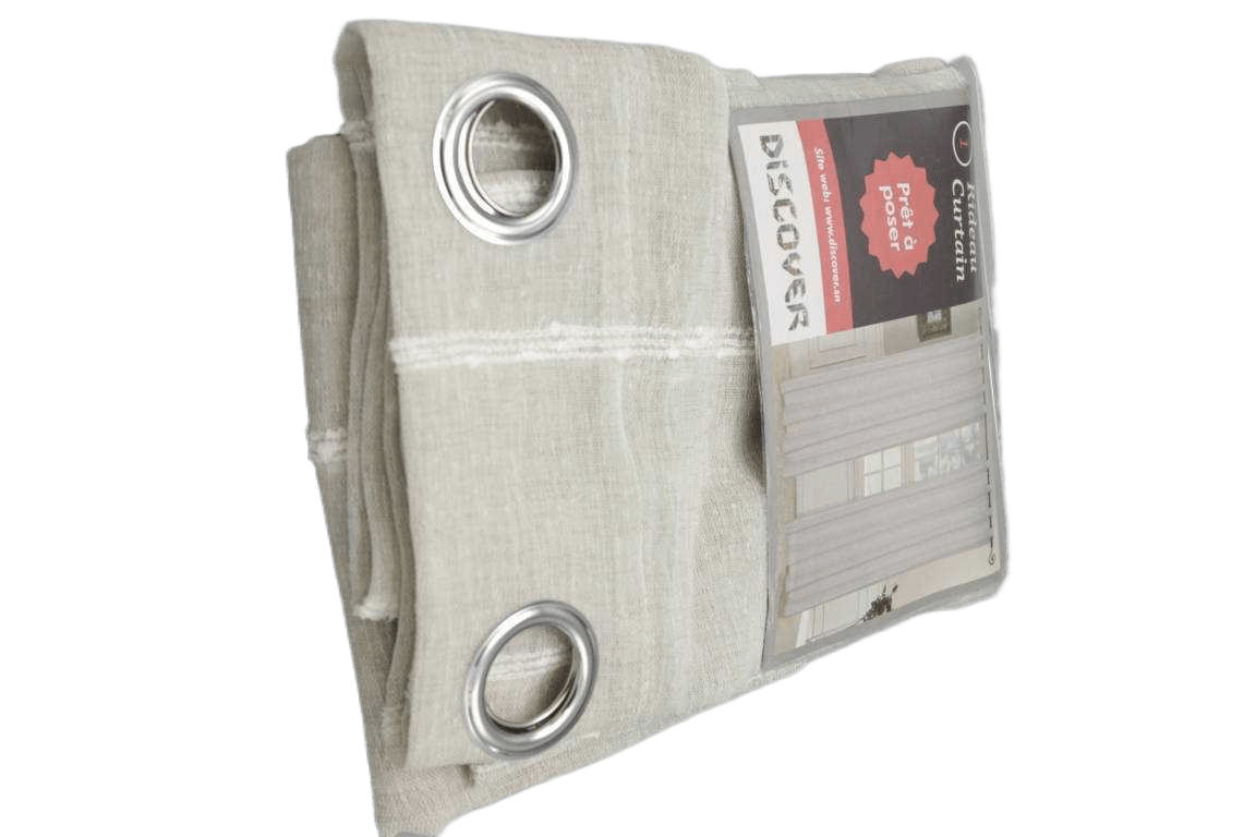 Curtain, 8 Rings Silver 140*270 2 Beige 1cl=