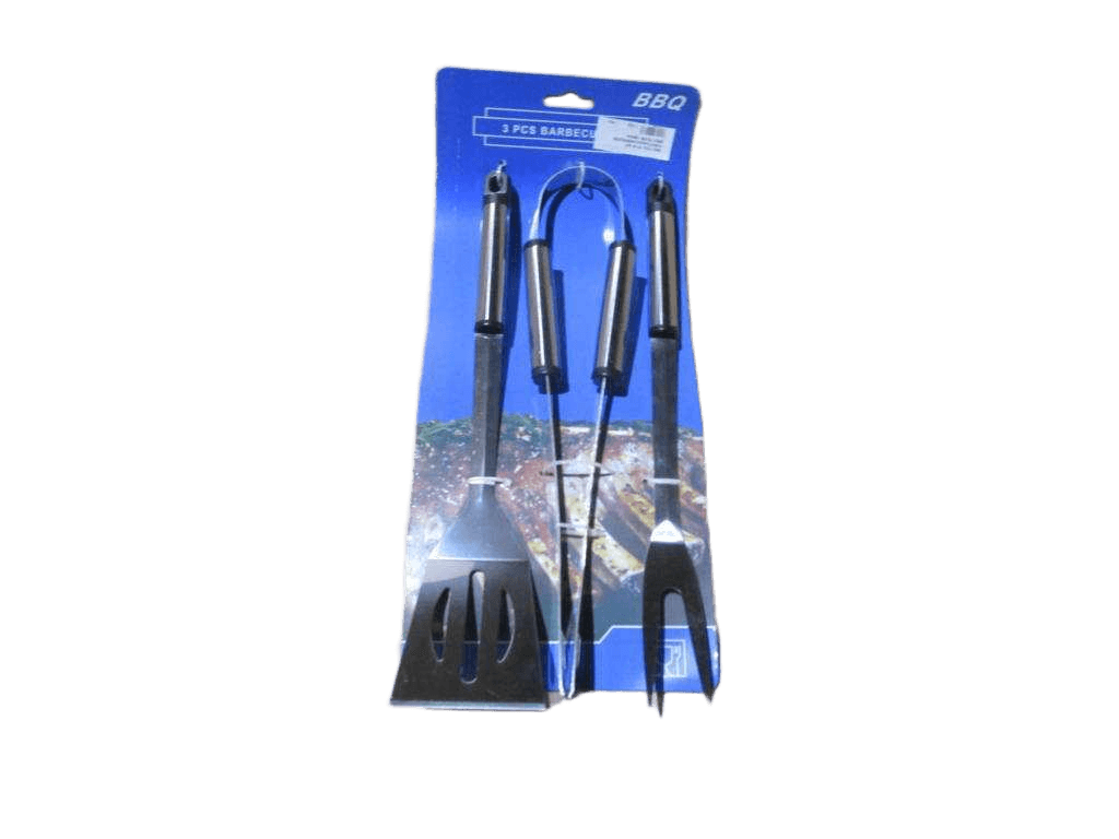 Bbq Utensils 3pcs Set Fork/Tongs/Turner33cm