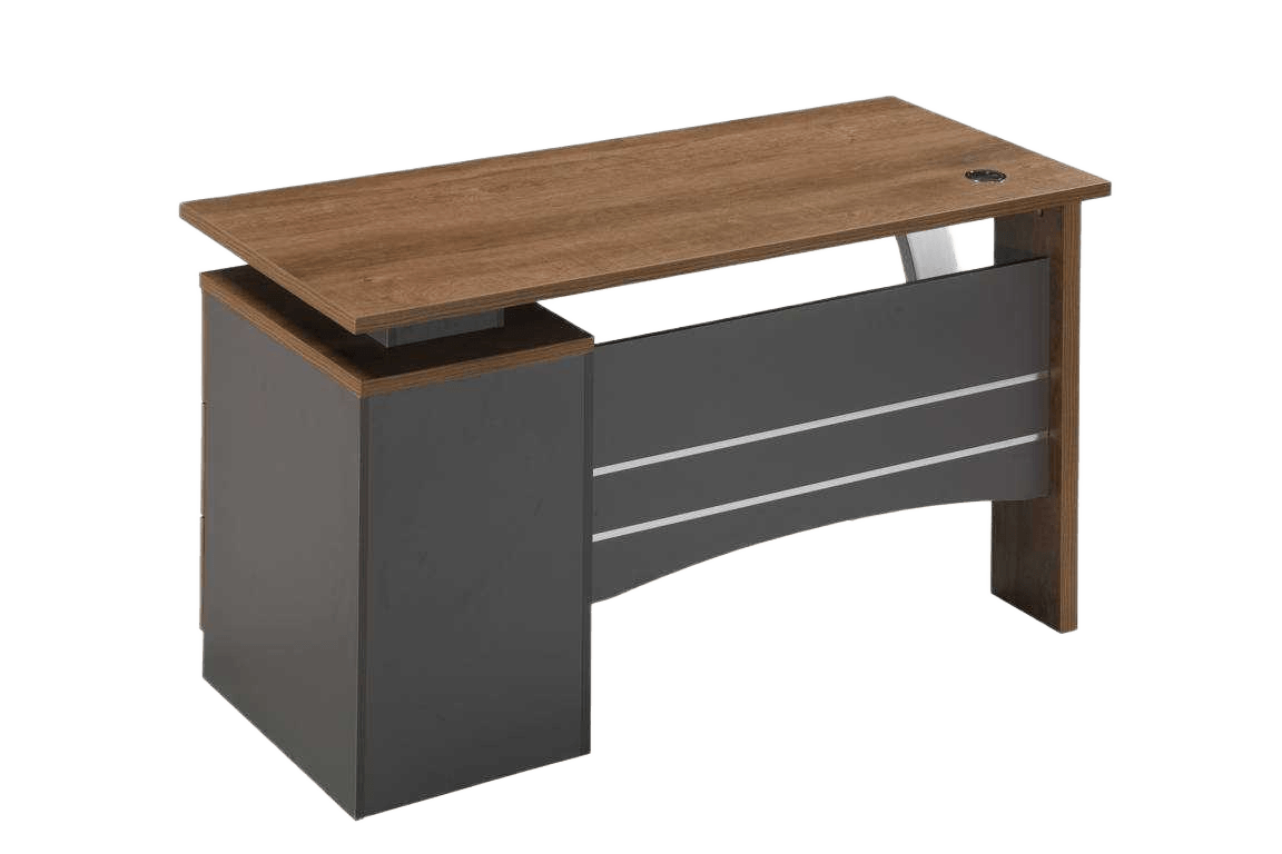 Office Table 140x60x75 M037 Golden Diamond-Aluminuim White