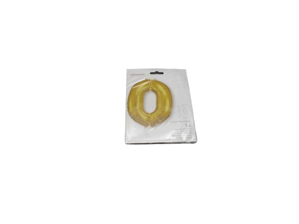 Balloon Large Number 0 Gold Foil N34 Packaged 66 Cm X 88 Cm