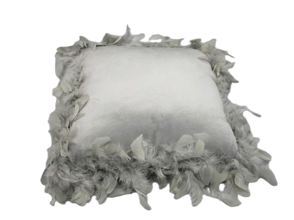 Cushion Compressed Feathers 40 X 40 Cm Plain Velvet Marlina Grey