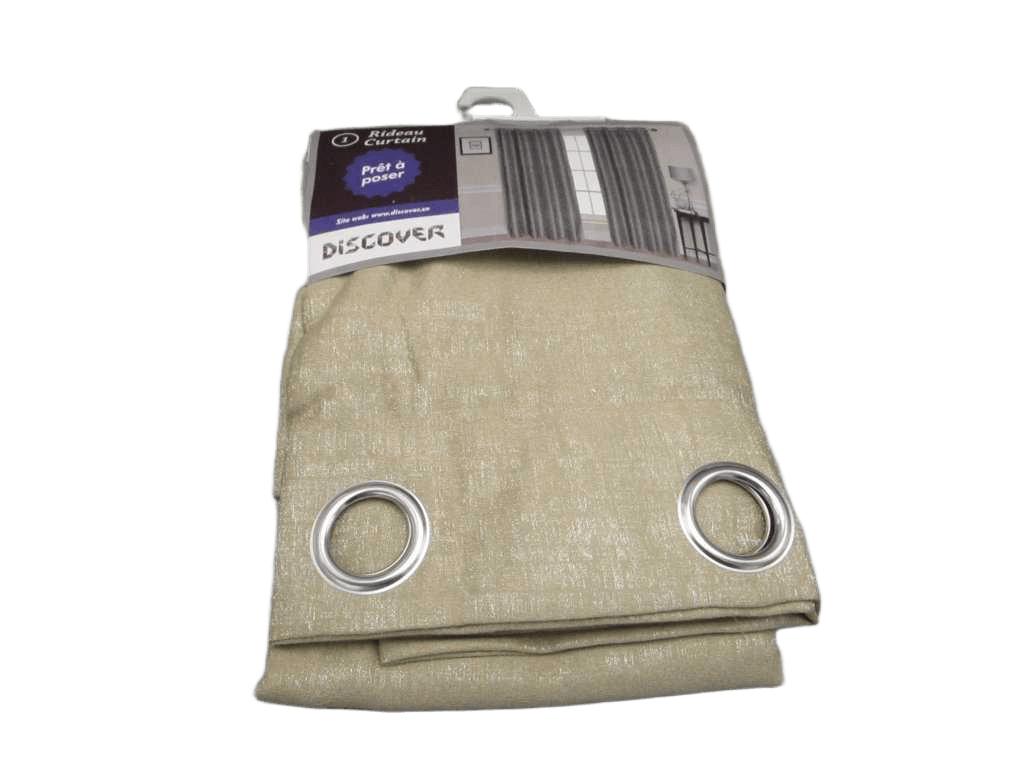Curtain With 8 Round Rings Silver Brass 100% Polyester 160 Gsm