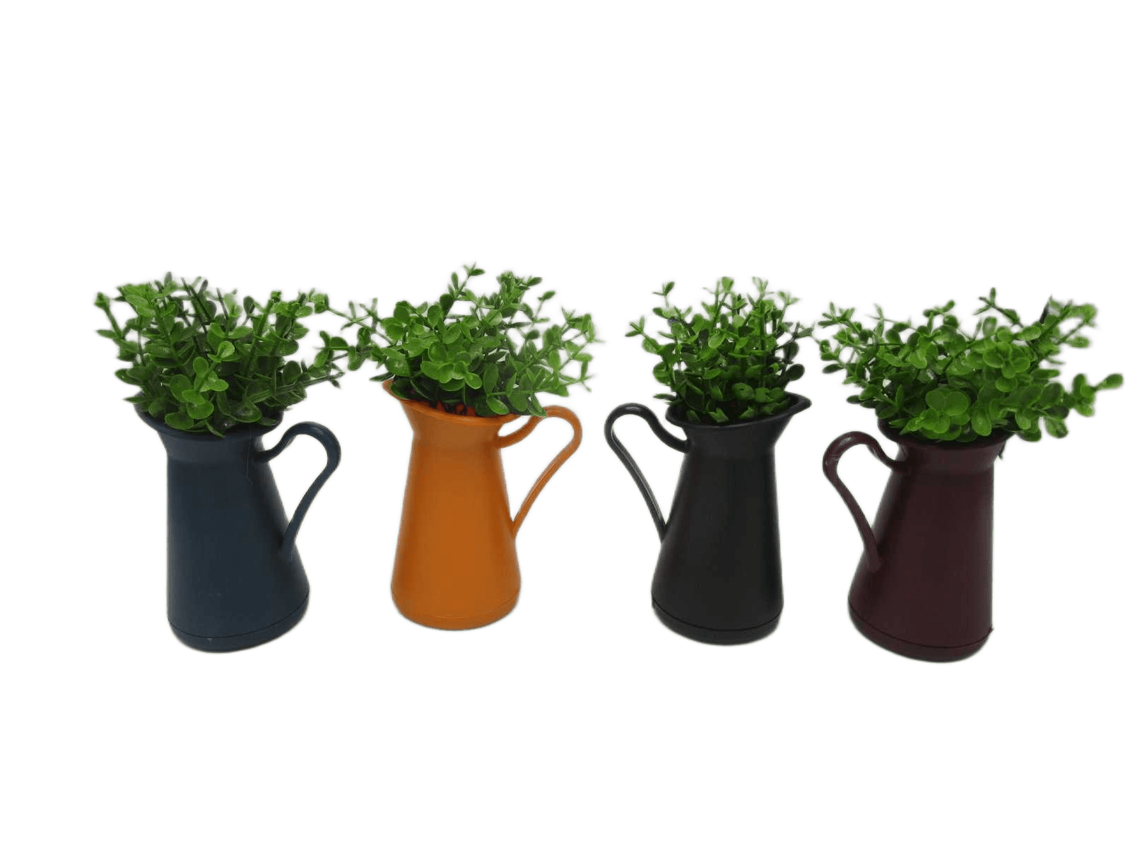 Artificial Flower Jar Assorted In 5 Colors (Black, Blue, White, Yellow, Burgundy) 11x18
