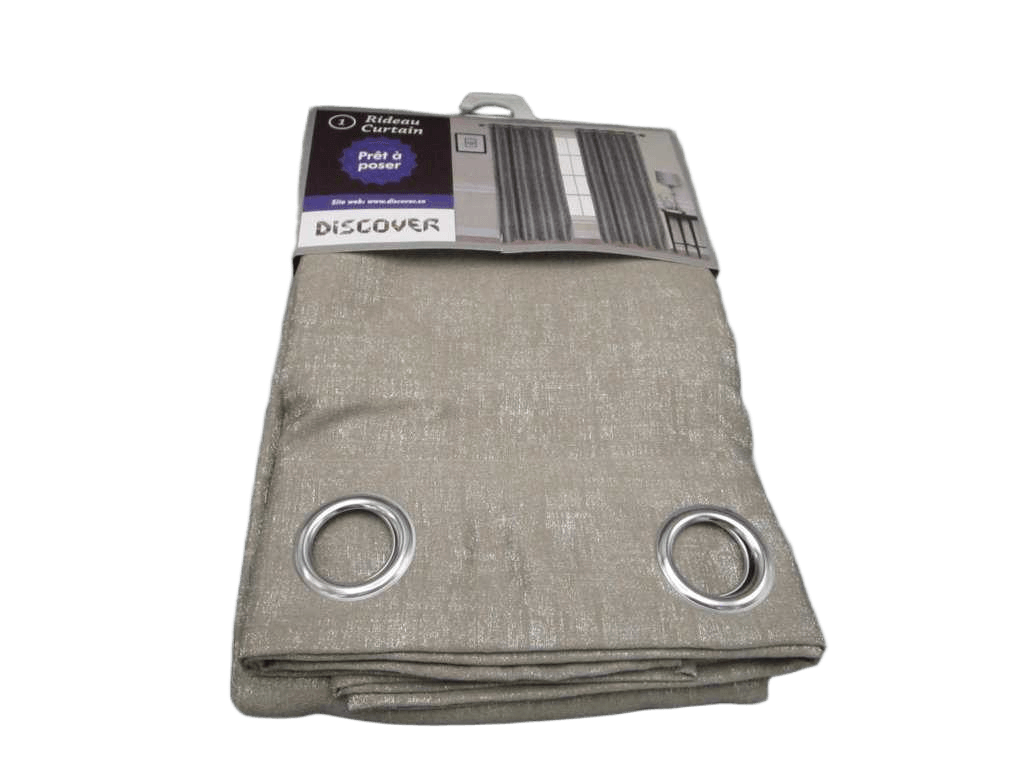 Curtain With 8 Round Rings Silver Brass 100% Polyester 160 Gsm