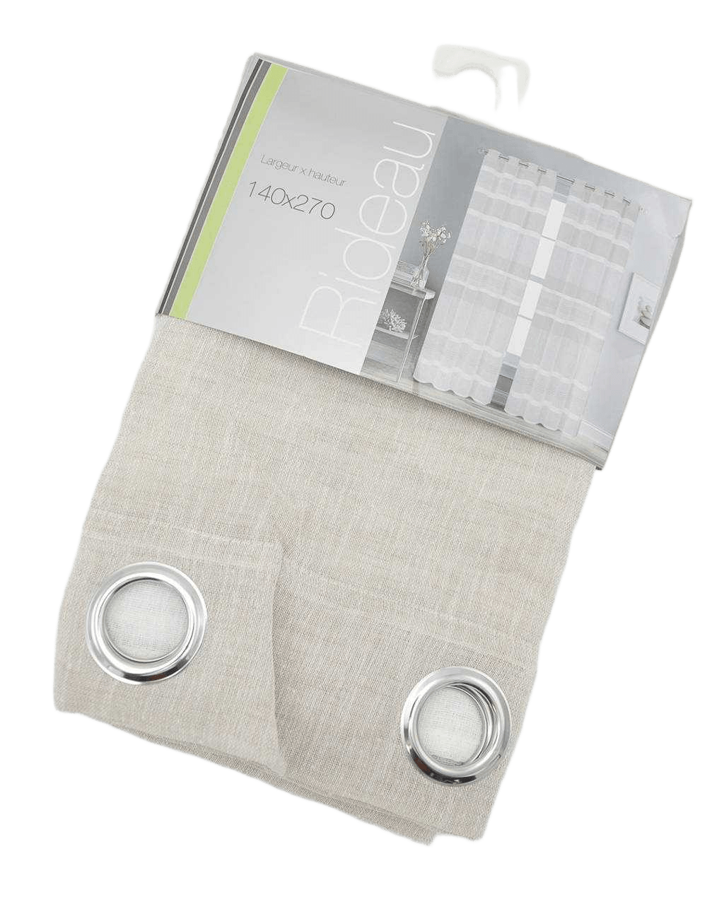 Curtain 140*270, Linen 8 Rings Silver 130gsm140x270