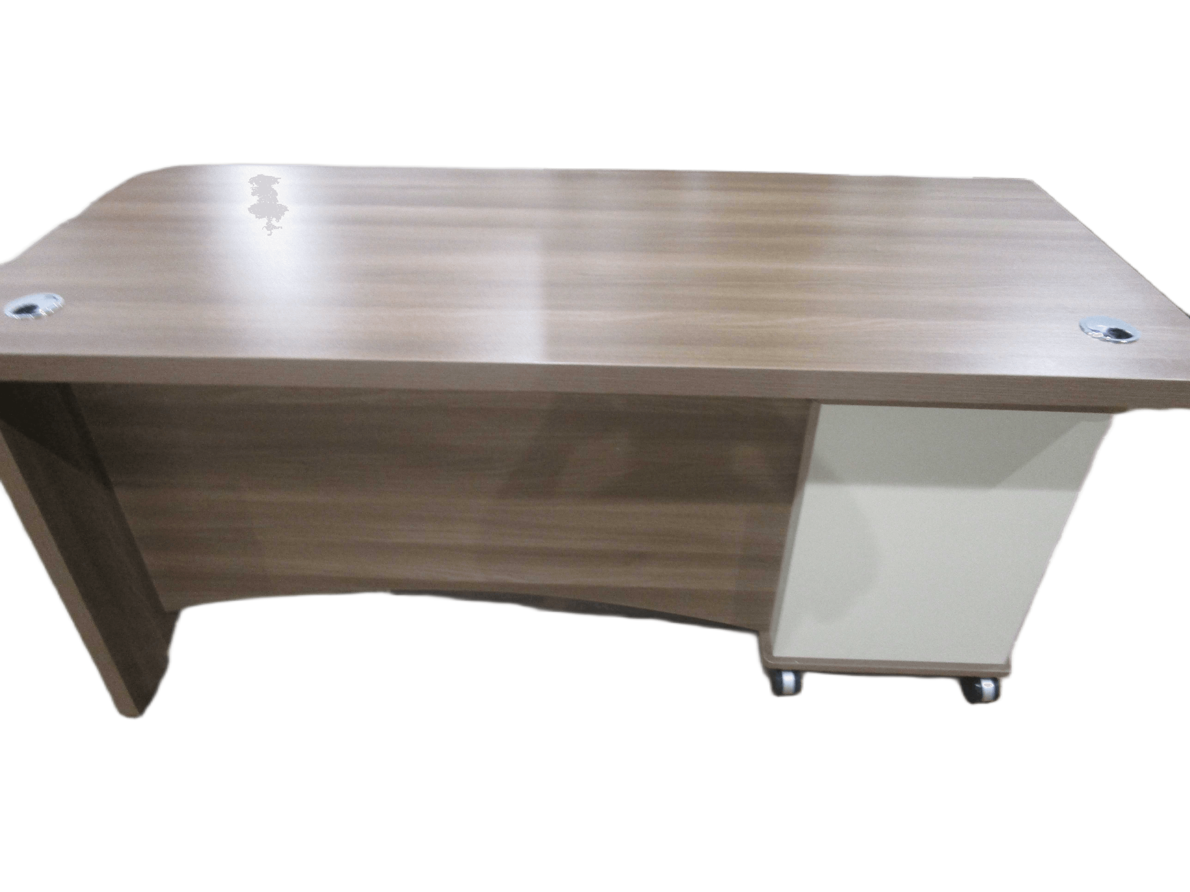Office Table 160x70x75 Cm Clr Light Walnut +soft White Ref 21f103/160 L /2cl