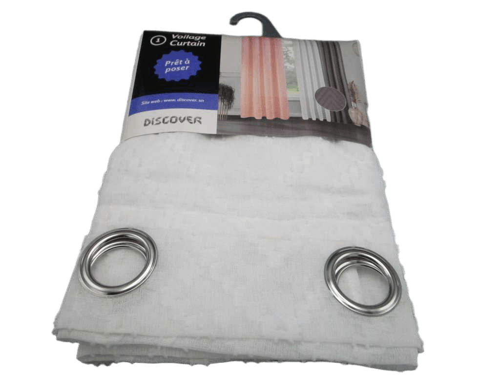 Curtain Dwoli Cutting Voile Window Curtain 8 Rings 100% Polyester 80gsm 43x28x28