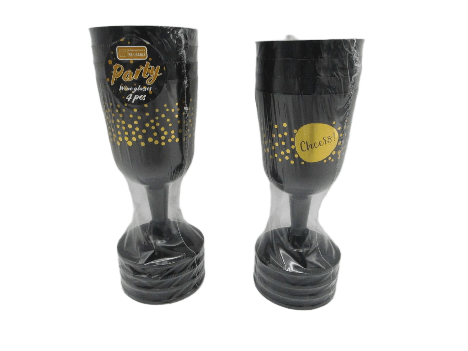Wine Glass Set Of 4pcs Black