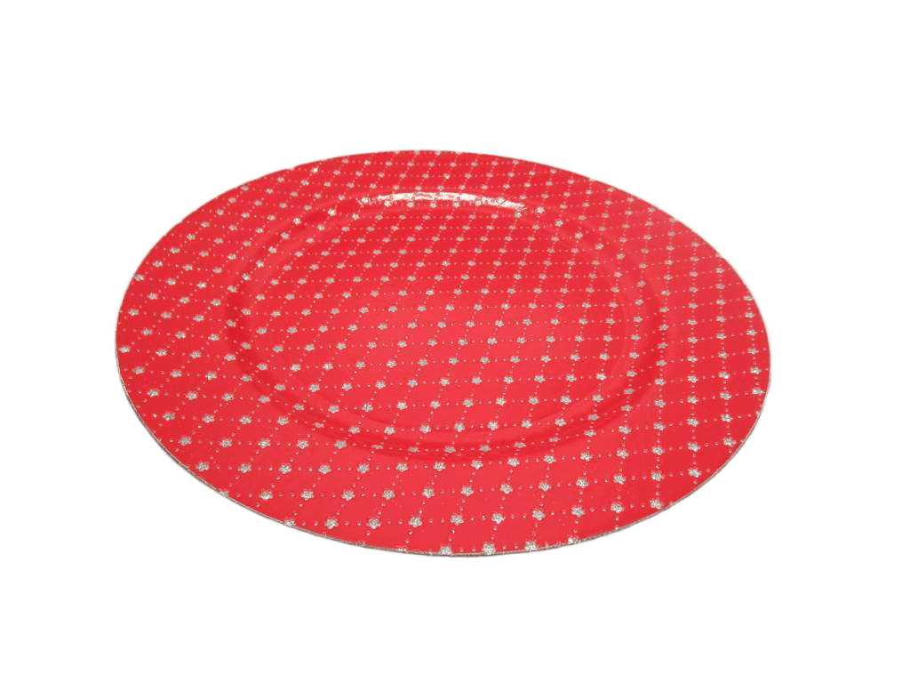 Plate Round Red