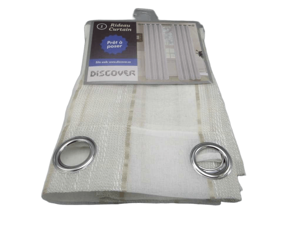 Curtain, 8 Rings Silver 100% Polyester Gsm: 106g