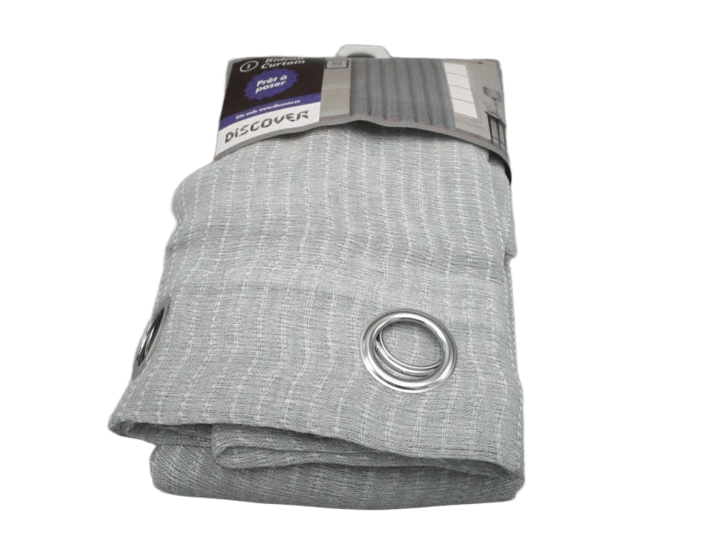 Curtain With 14 Round Rings Silver Brass 100% Polyester Gsm