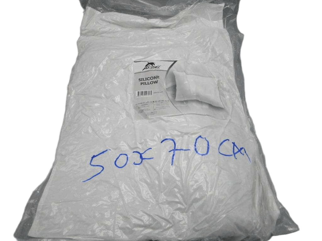 Pillow Polycotton 100 Gr , 140 Fil 65% Cotton 35% Polyester Filling 800 Gr Vaccum With Insert Card White 50x70