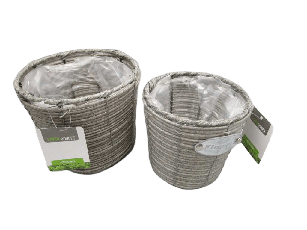 Flowerpot Pp Set Of 2pcs Taupe