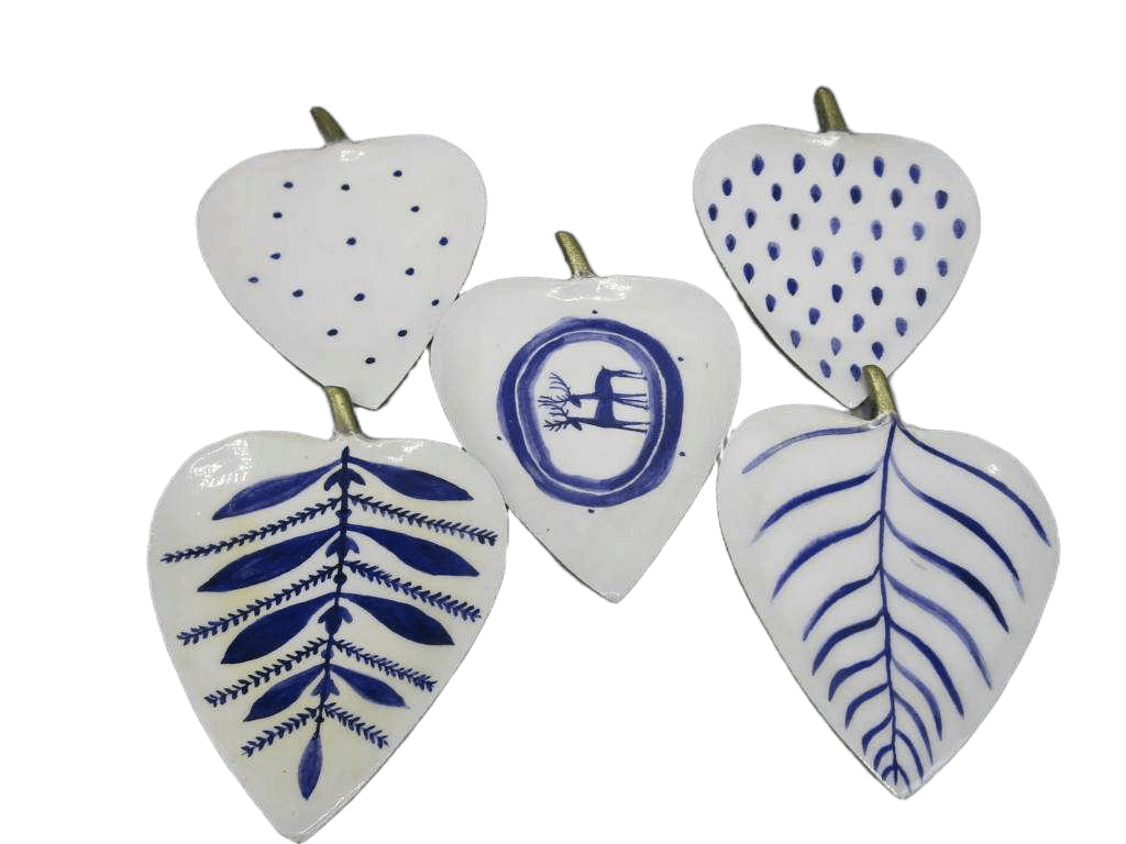 Leaf Metal With Enamel