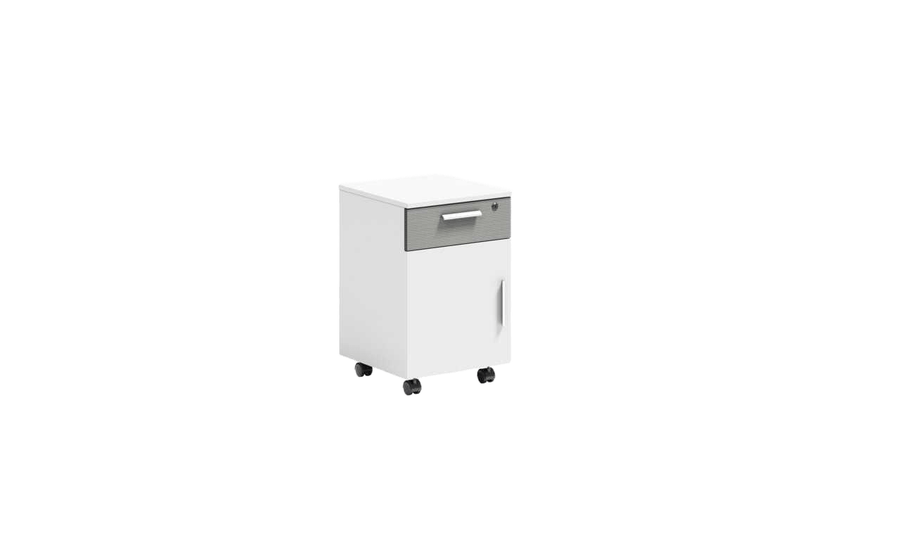 Mobile Pedestal-3 White+ Grey Stripe 400*420*620