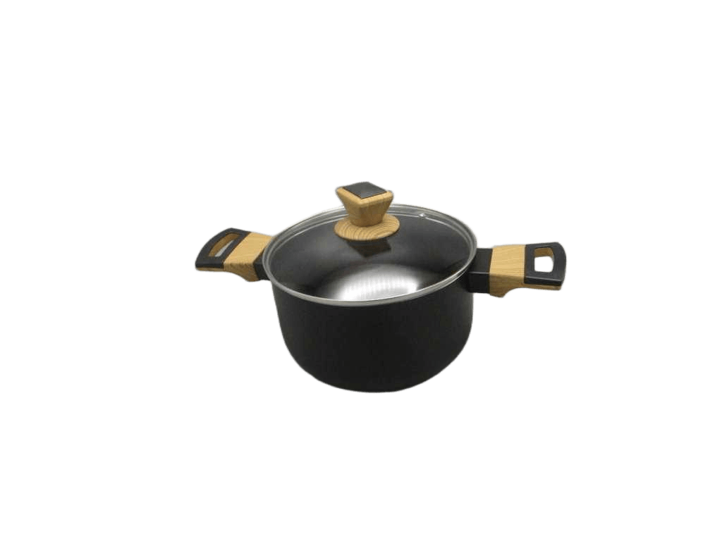 Casserole 20x11.5cm Pressed Aluminium Ind W/Lid Earth Black Bg