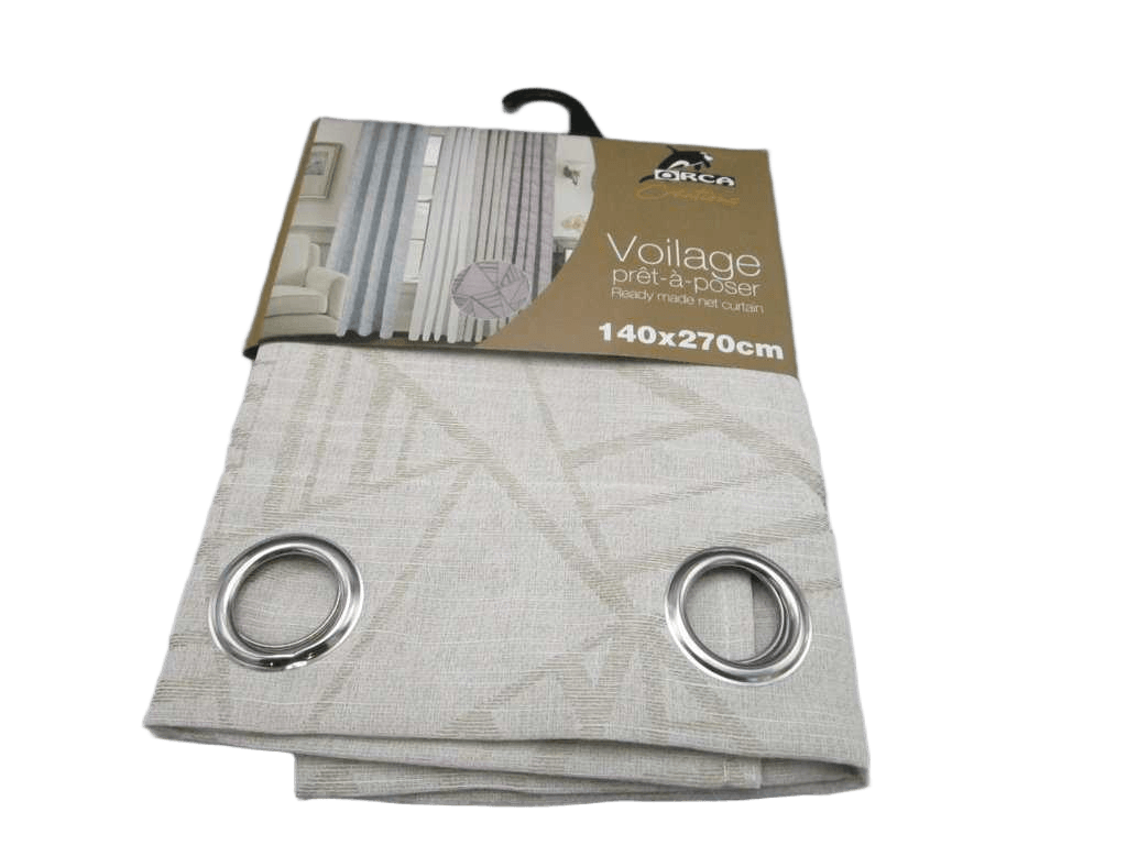 Curtain Jacquard Voile Window Curtain 8 Rings 100% Polyester 110gsm 43x28x23