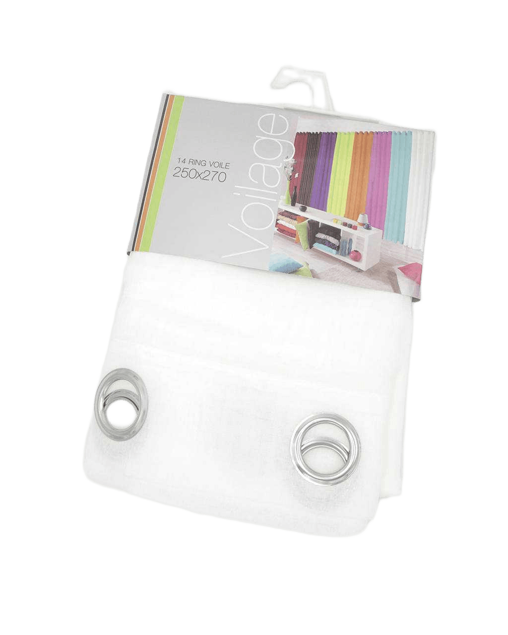 Curtain 250*270, Polyester14 Rings Silver 80gsm250*270off-White
