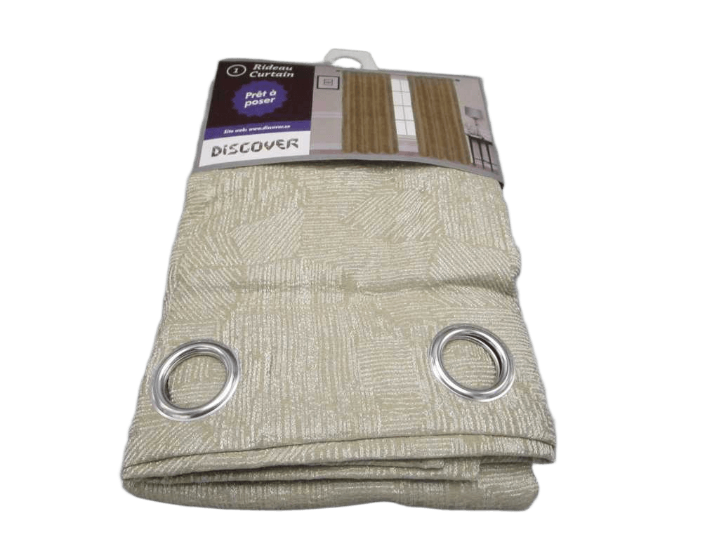 Curtain With 8 Round Rings Silver Brass 100% Polyester 160 Gsm
