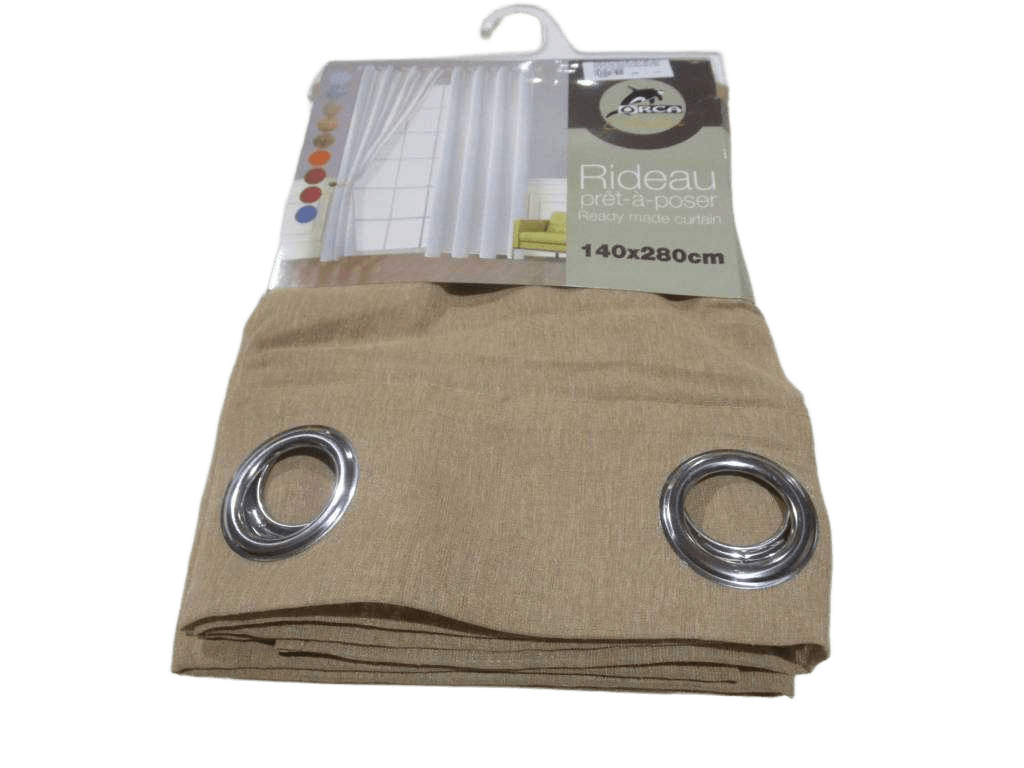 Curtain Voilage 140 X 280 Cm 8 Rings 100 Polyester 100 Gsm Clr Gold