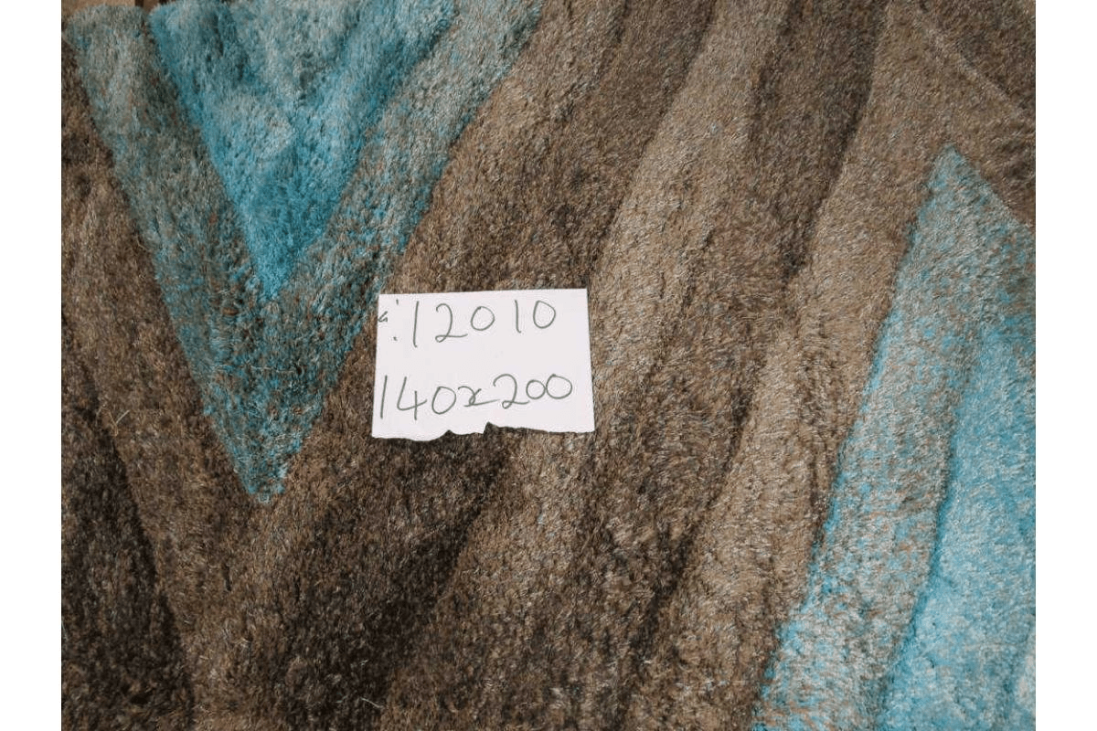 Carpet Polyester Soft & Silk Shaggy 3d Brown Turqouise