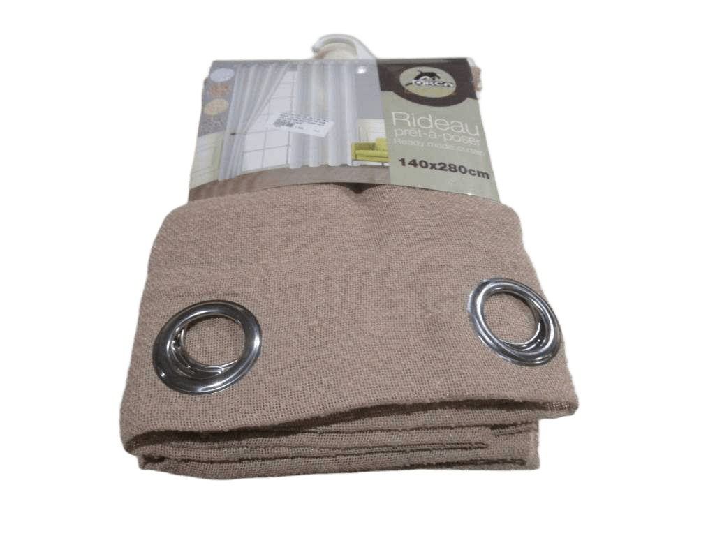 Curtain Voilage 140 X 280 Cm 8 Rings 100 Polyester 160 Gsm Clr L.brown