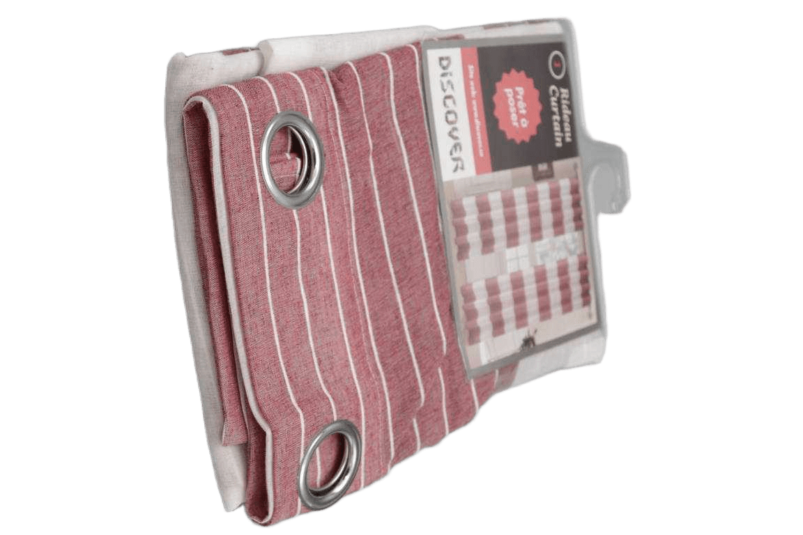 Curtain, 8 Rings Silver 140*270 3 Burgundy 1cl=