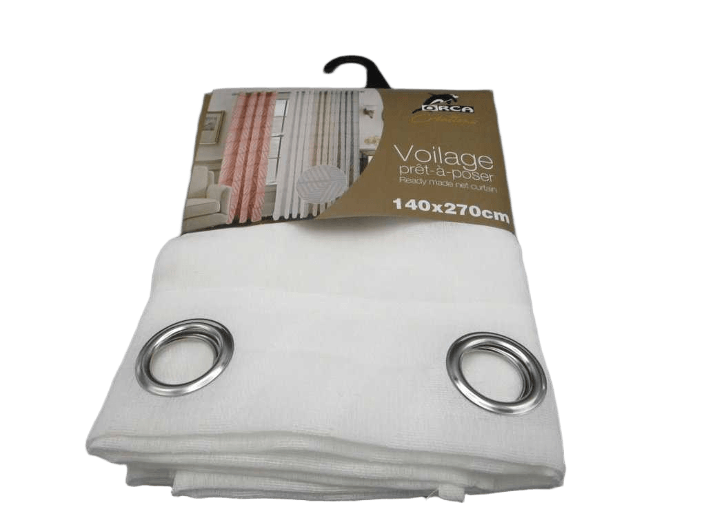Curtain Dwoli Cutting Voile Window Curtain 8 Rings 100% Polyester 110gsm 43x28x23