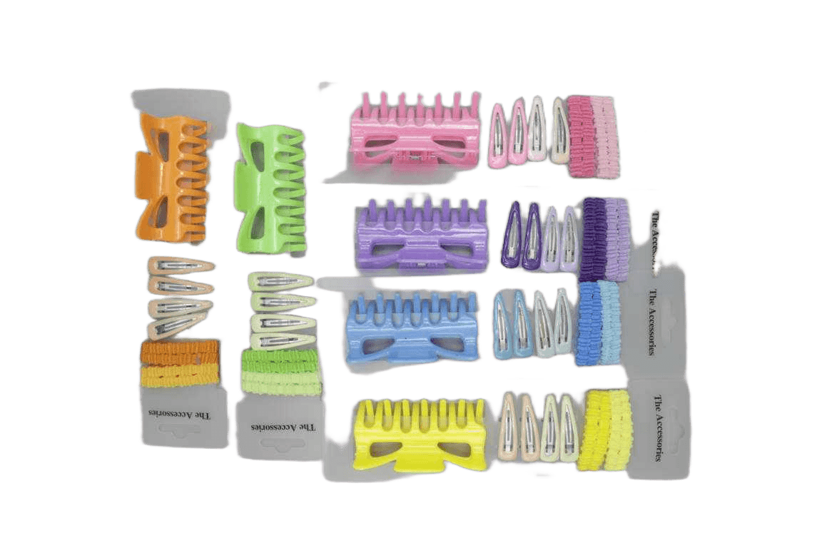 Hair Clips 9pcs 6ass Clr Ass