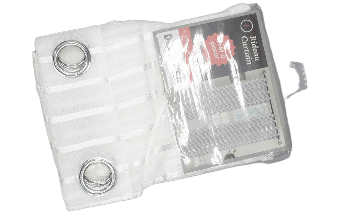 Curtain, 8 Rings Silver 140*270 White 1cl=
