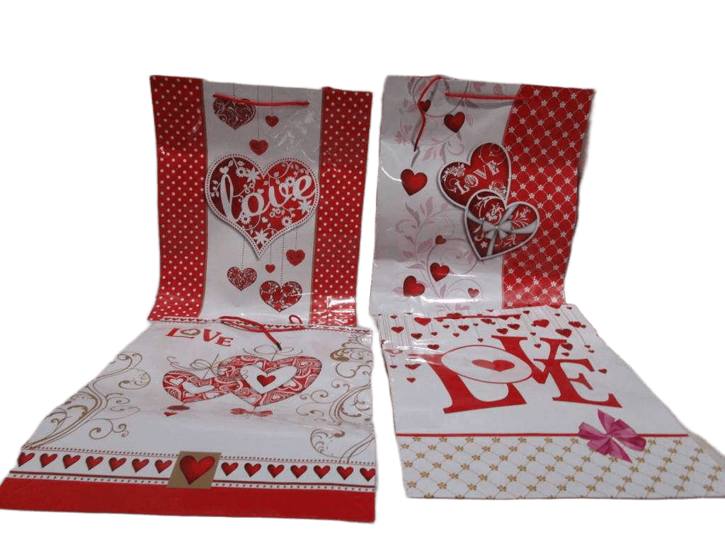 Giftbag Valentine 41cm 4ass