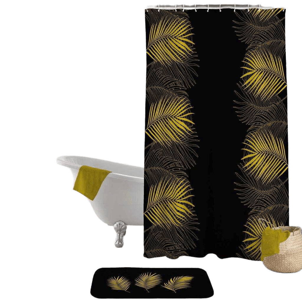 Shower Curtain 180 X 200 Cm Polyester Printed Orbella Black