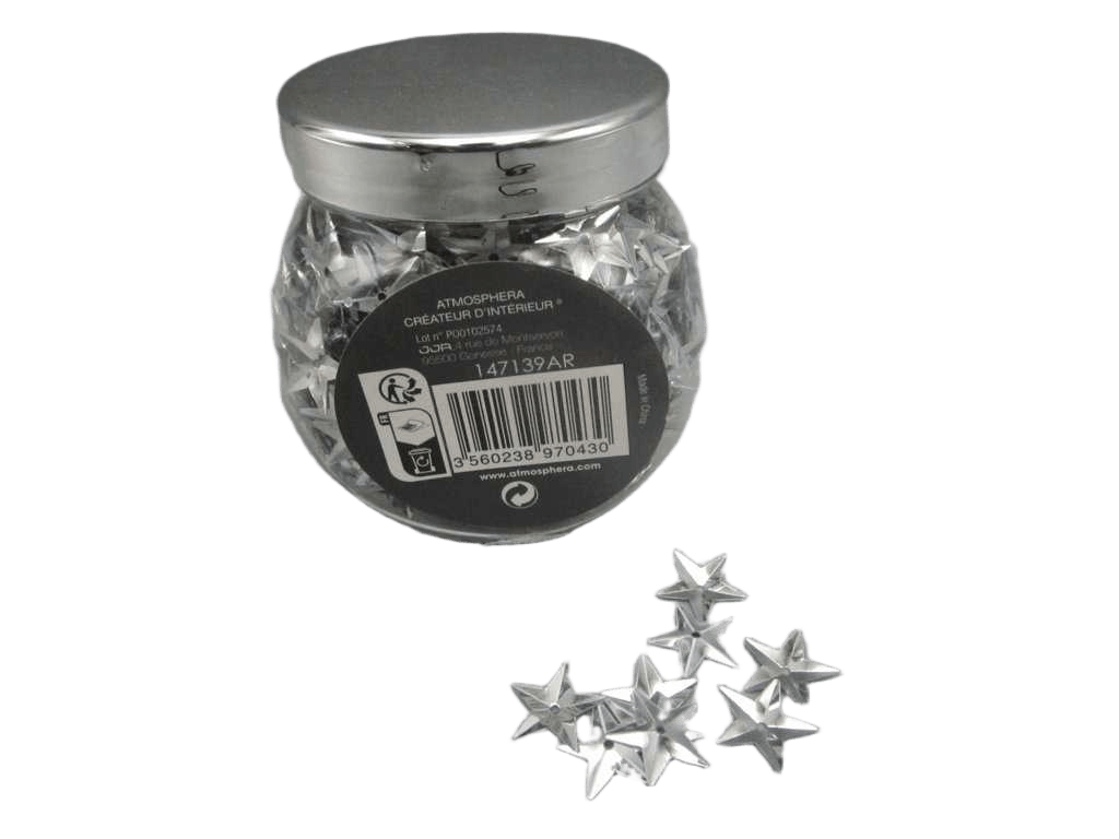 Christmas Shiny Table Deco Jar Silver