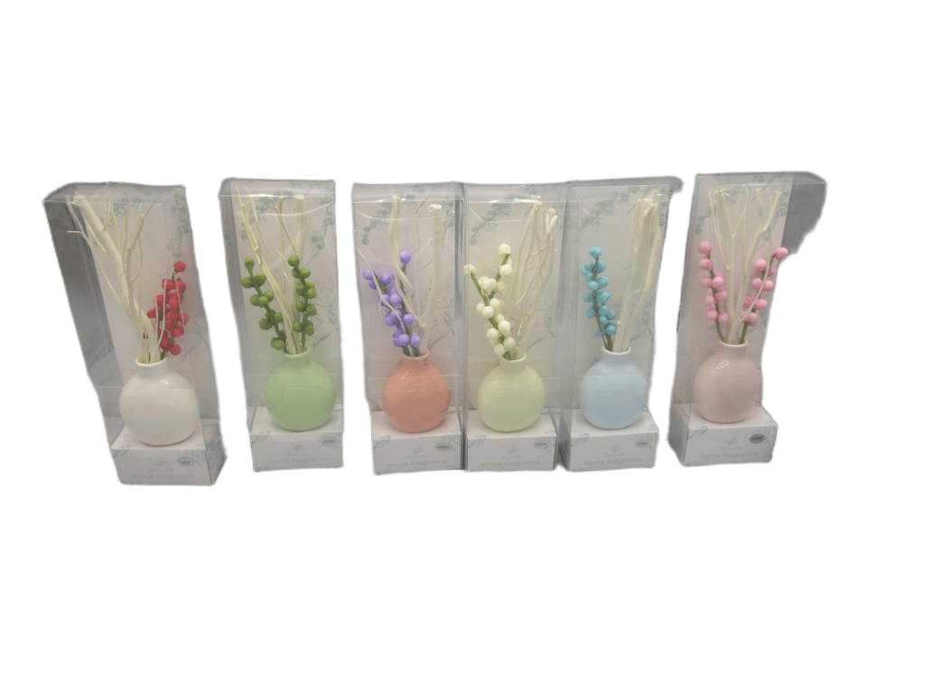 Diffuser Aroma Diffuser, Pvc Packing,15ml, 6 Fragrance: Rose,lavender,lily,jasmine, Occean, Lemon Ceramic Bottle8.4x5x25.4purple Blue Pink Green White Red 1cl=