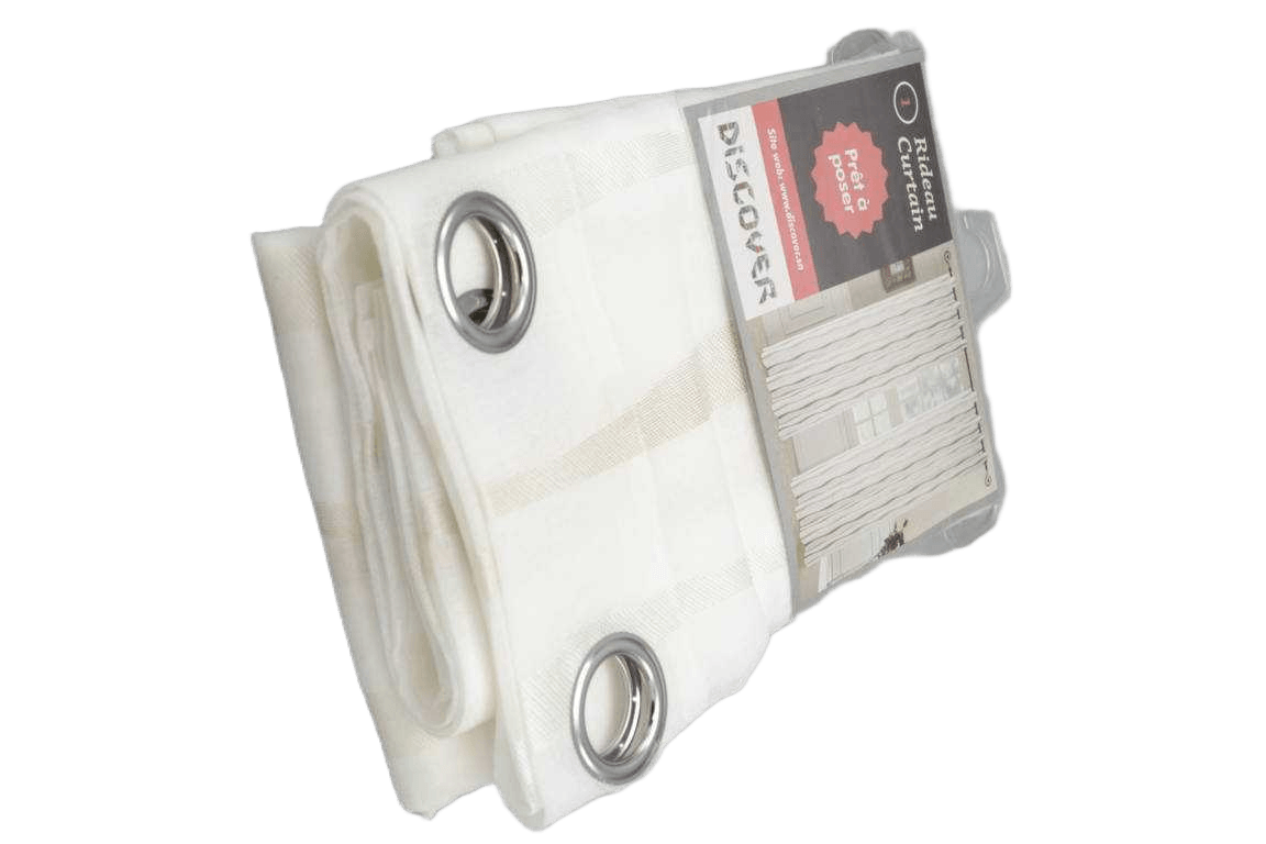 Curtain, 8 Rings Silver 140*270 Beige 1cl=
