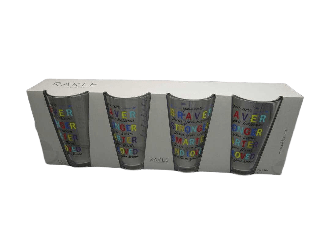 Cup Glass Set De 4 Ass. Long
