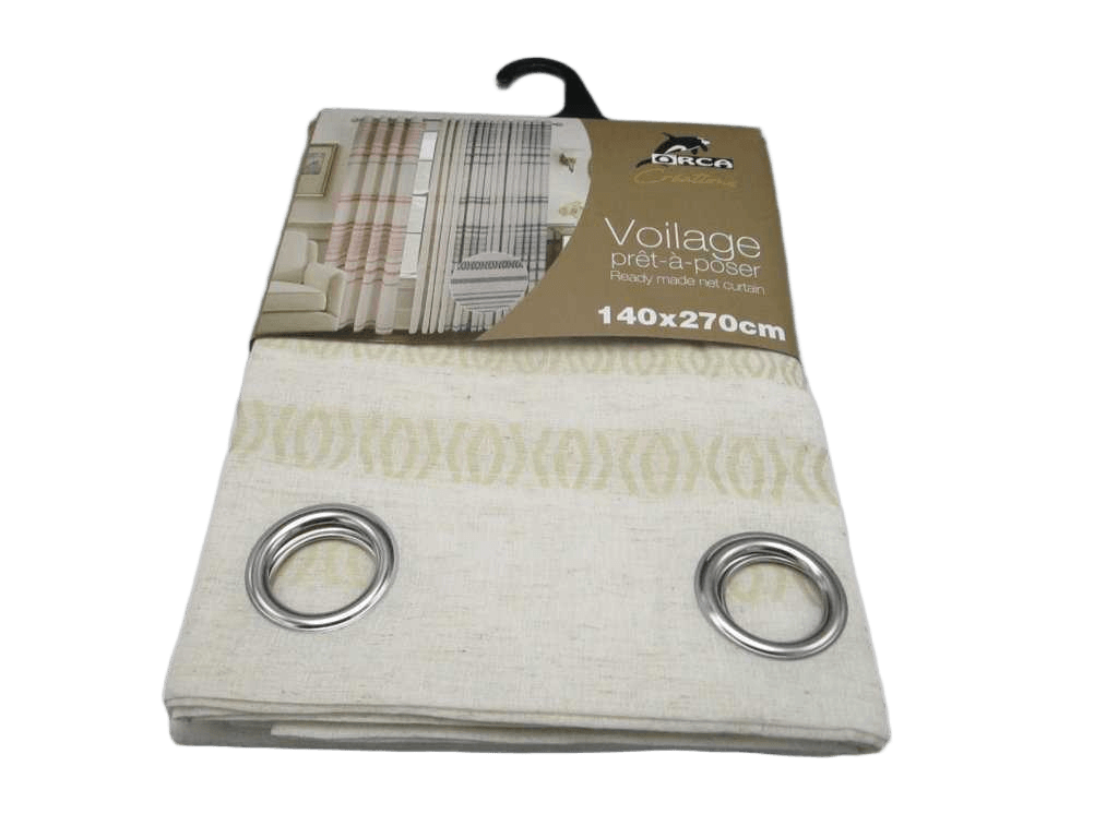 Curtain Yarn Dyed Voile Window Curtain 8 Rings 100% Polyester 120gsm 43x28x25