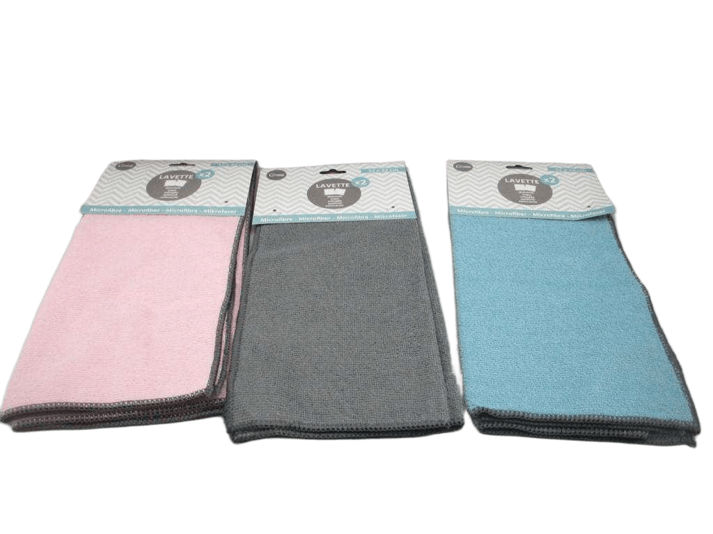 Microfiber Cloth Pastel - 32x32cm X2pcs 3 Colors Assorted Grey/Pink/Green