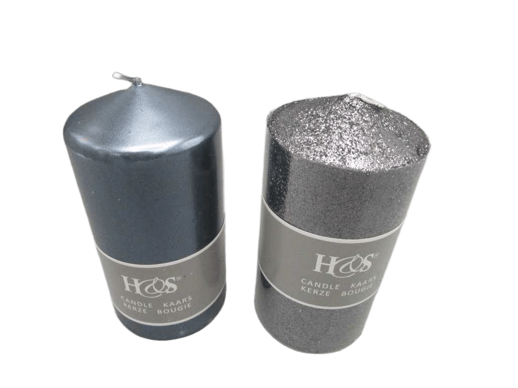 Candle Dark Grey 14cm 2ass