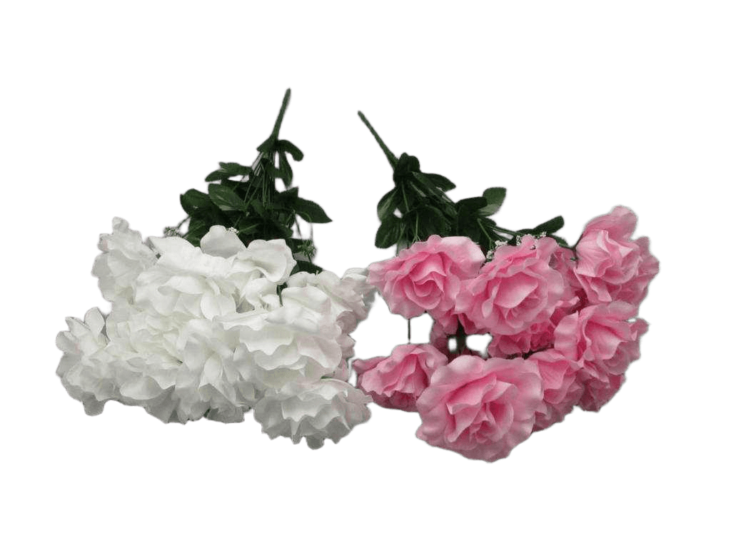 Artificial Velvet Rose Bush X 18