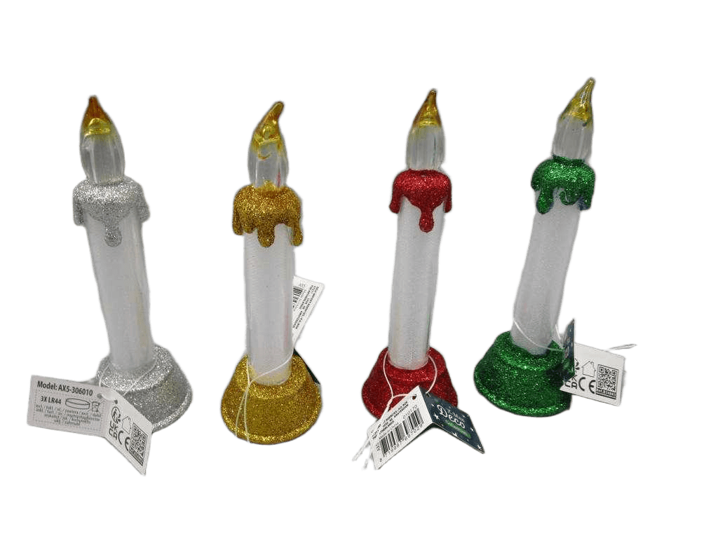 Candle 5x15cm 4 Ass Led 1cl=