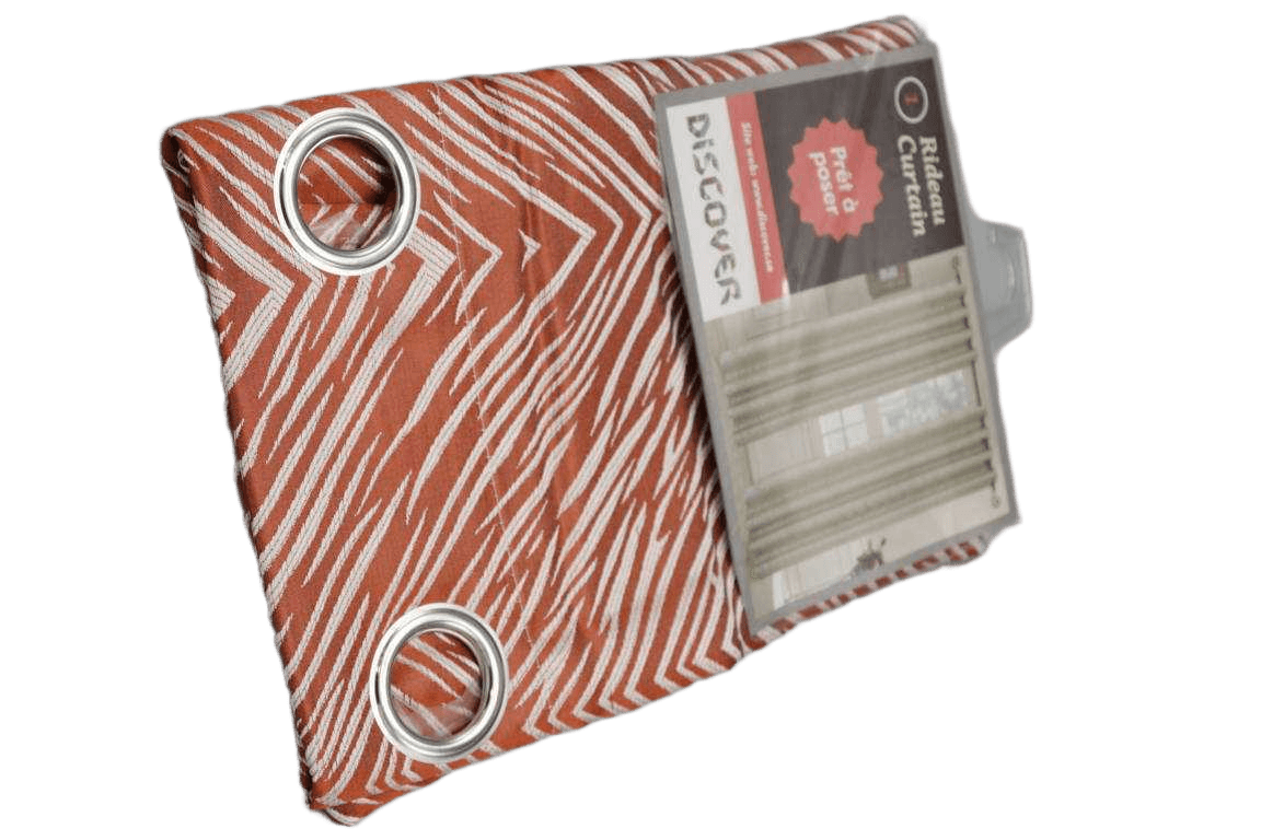 Curtain, 8 Rings Silver 100% Polyester Jacquard Gsm: 150 G Rust 1cl=