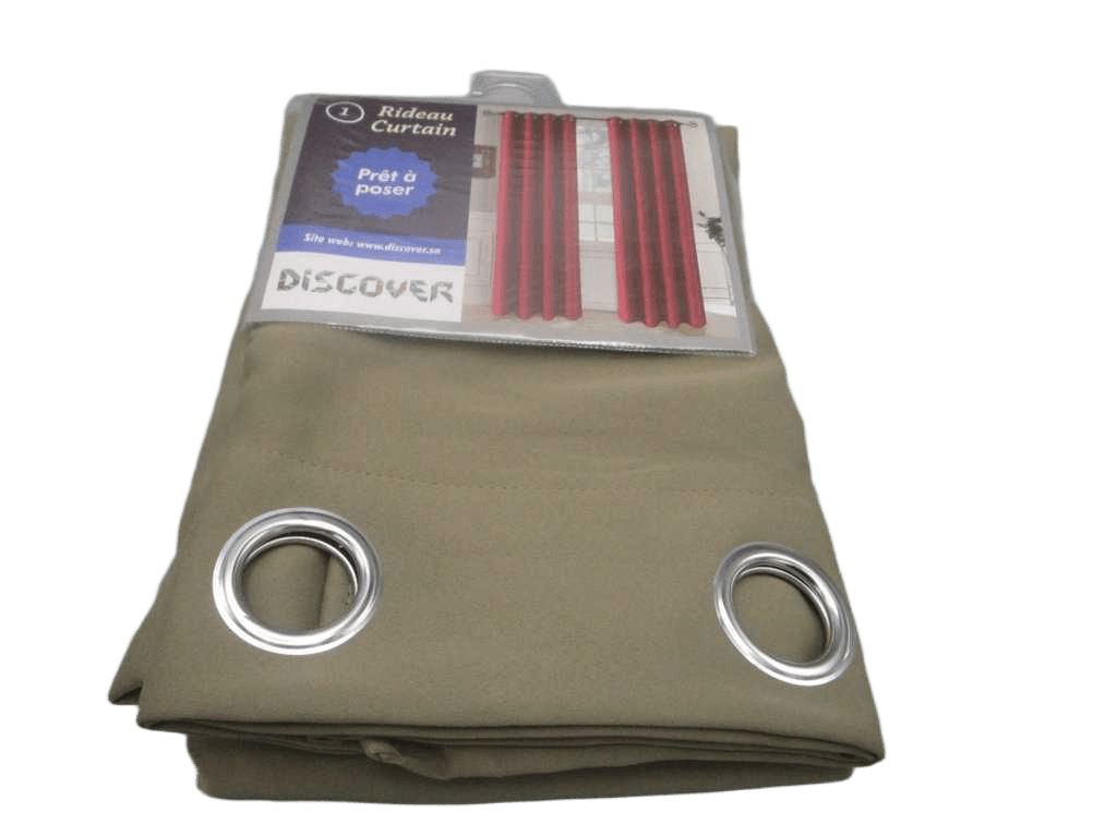 Curtain, 8 Rings Silver 100% Polyester Black-Out Brown Gsm: 210 G /5