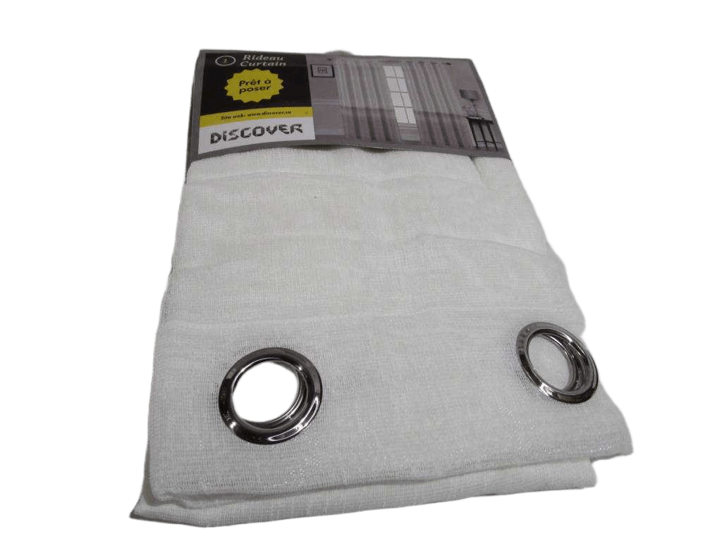 Curtain With 8 Round Rings Silver Brass 100% Polyester 100 Gsm Voilage 1cl=